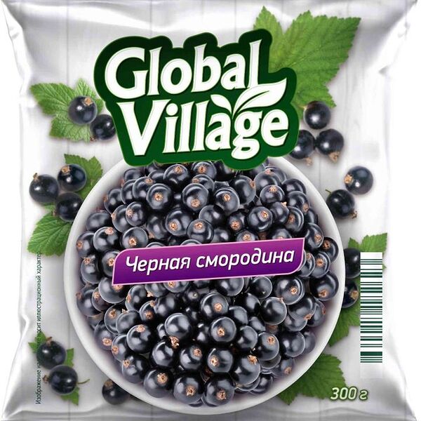 Черная смородина Global Village замороженная 300г