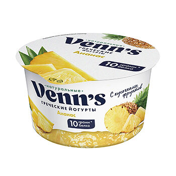 Йогурт греческий Venn`s обезжиренный с ананасом 0.1%