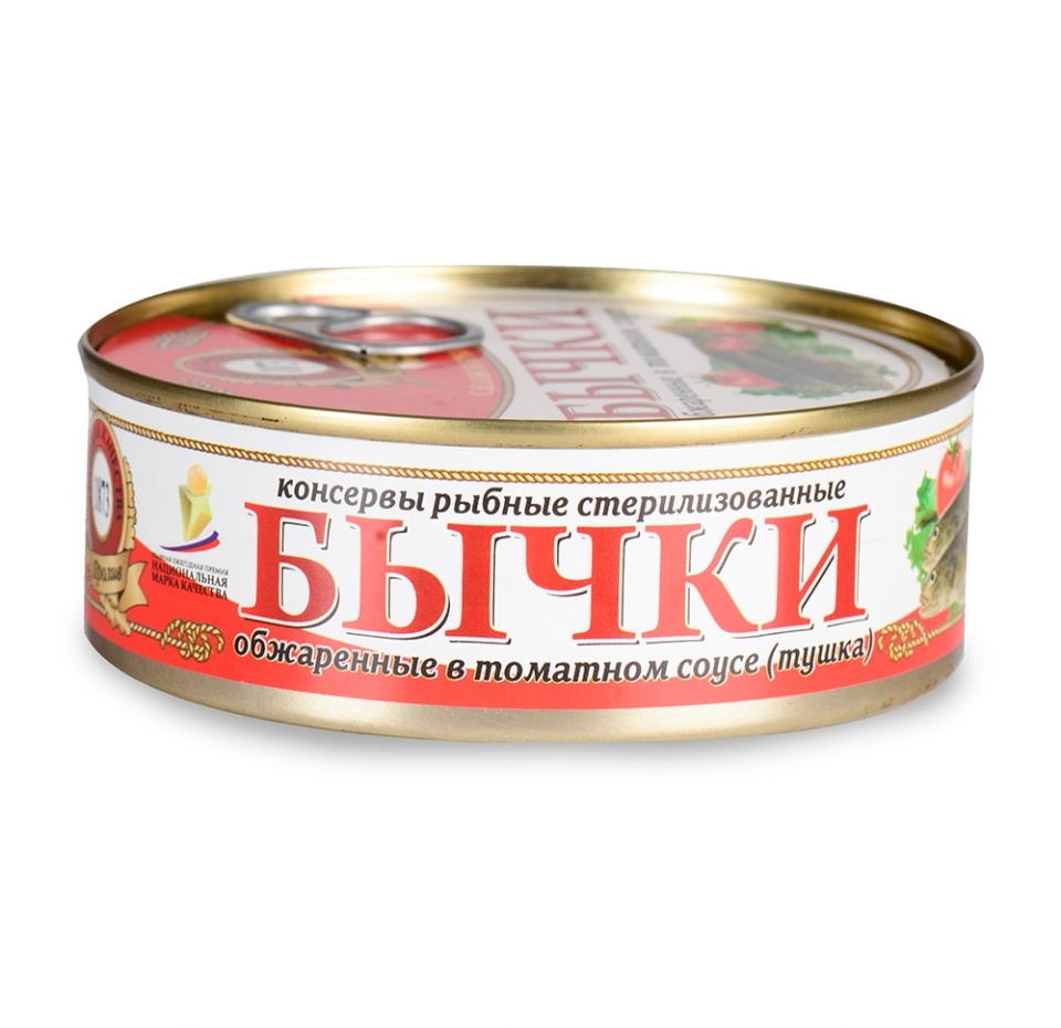 

Бычок обжаренный Пролив в томатном соусе 240 г