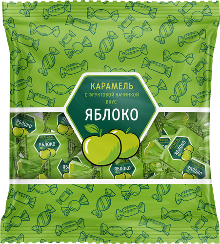

Карамель ЯБЛОКО с фруктовой начинкой, 250г