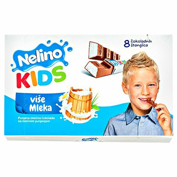 Шоколад молочный Nelly Nelino Kids с молочной начинкой, 8x12.5г