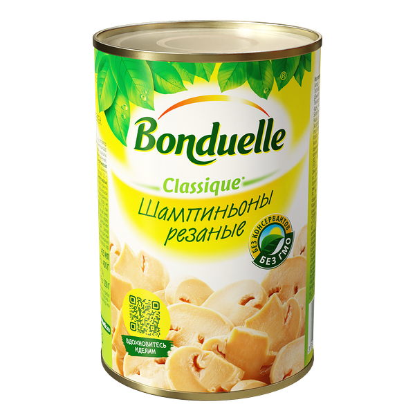 Шампиньоны консервированные Bonduelle резаные 400 г