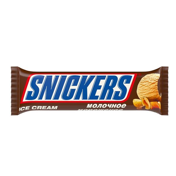 Мороженое-батончик Snickers с карамелью и арахисом, 48 г