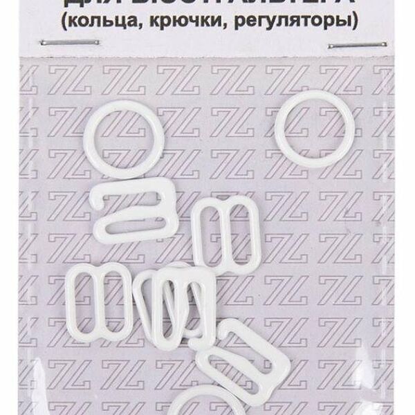 Набор фурнитуры для бюстгальтера Blitz белый 10 мм, 12 шт
