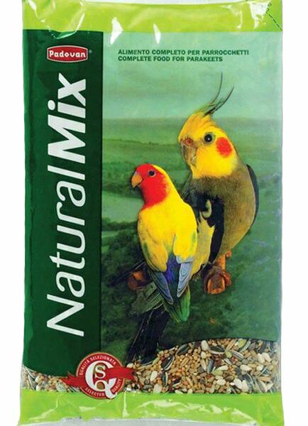 Padovan Natural Mix Parroccetti для средних попугаев основной Злаковое ассорти