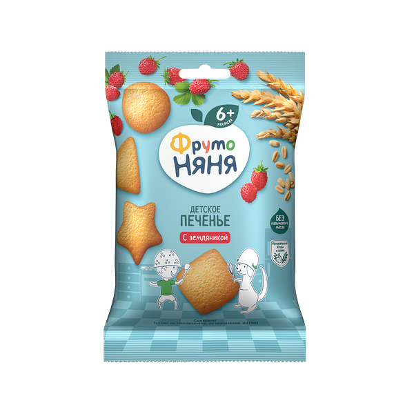 Печенье растворимое ФрутоНяня пшеничное земляники 50г ДП