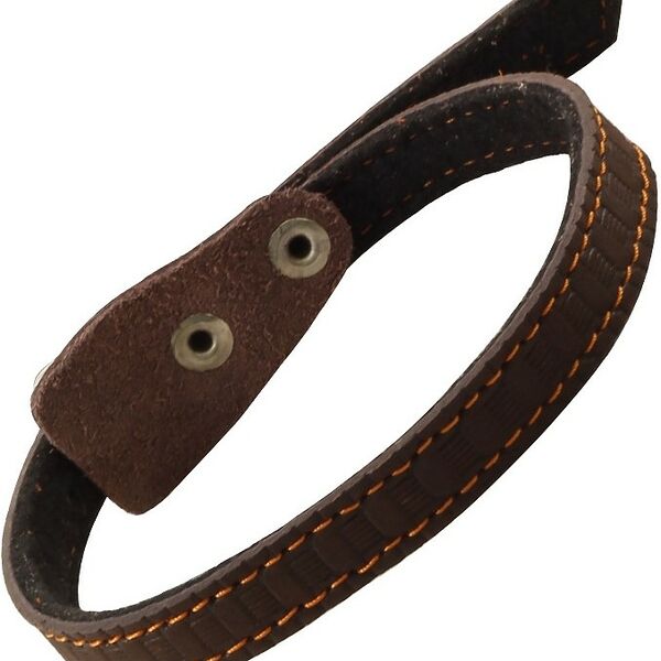 Гамма ошейник кожаный на синтепоне с тиснением 25мм*530мм