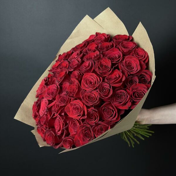 Букет цветов из 51 красной розы Эквадор