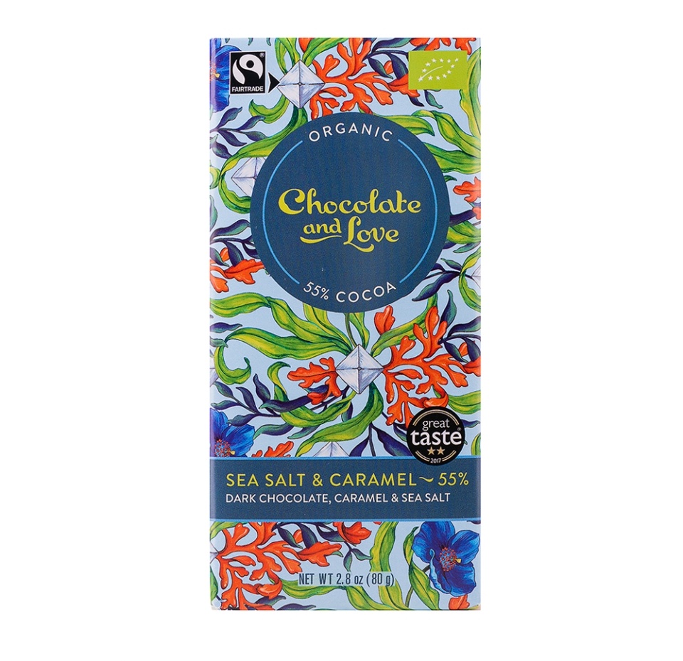 

Шоколад Chocolate and Love с морской солью и карамелью Fairtrade 55% какао 80 г, Швейцария