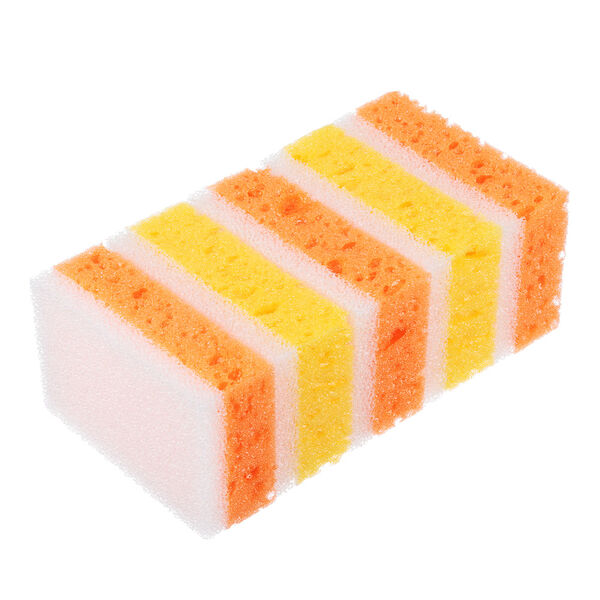 Рыжий губки для посуды 5шт, 9,5х6,5х3,5см, крупнопористый поролон