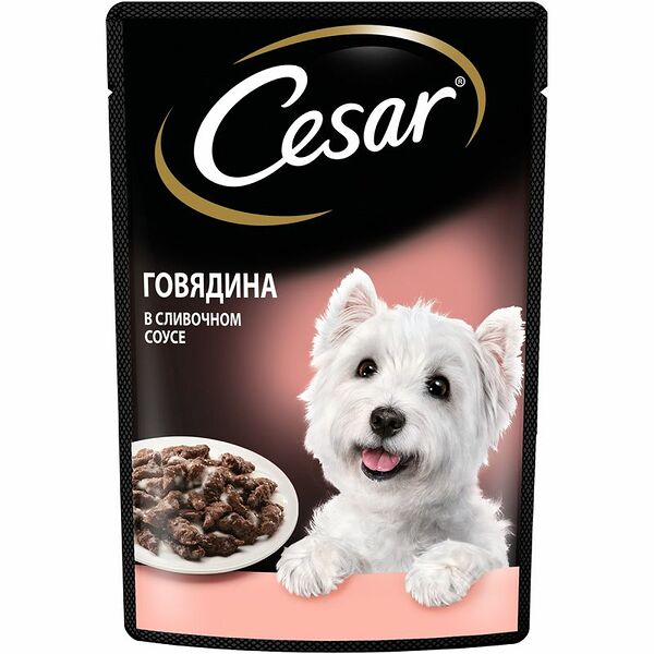 Корм для собак CESAR Говядина в сливочном соусе пауч 85г (упаковка - 28 шт)