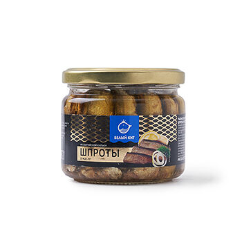 Шпроты Белый кит из балтийской кильки в масле 270г, Россия