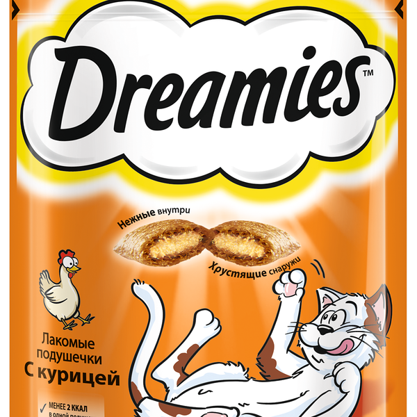 Лакомство Dreamies с курицей для кошек