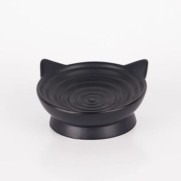 Миска для кошек Кошечка, 16,5х8,5 см, черная