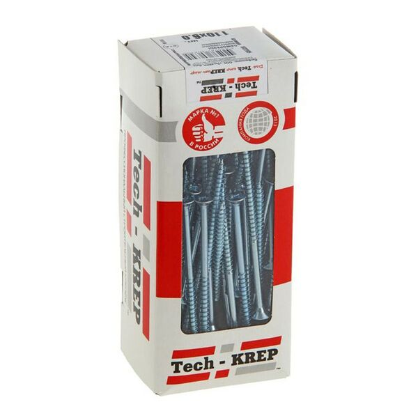 Саморез универсальный оцинкованный TECH-KREP, потайная головка, 6х110мм, 50шт