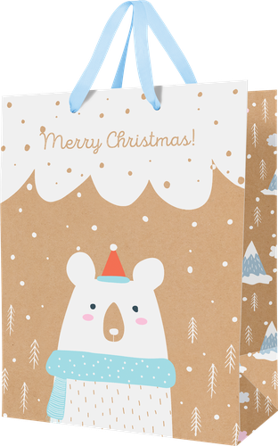 

Пакет подарочный Meshu Christmas Teddy, 18х23х10 см