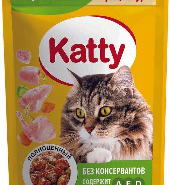 Корм влажный Katty с кроликом для кошек 85г