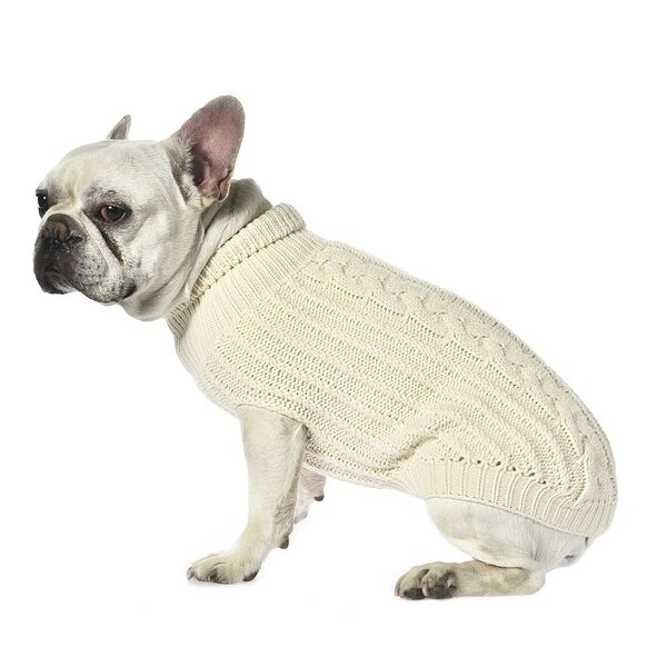 Свитер для собак FOXIE Classic S (длина спины 30см) белый