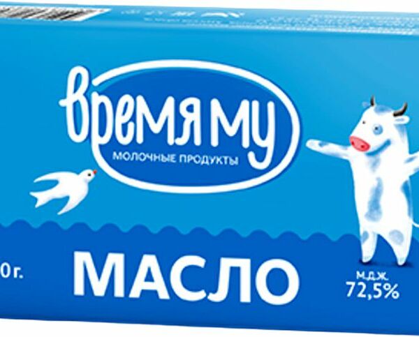 Масло сливочное Время Му крестьянское 72.5%
