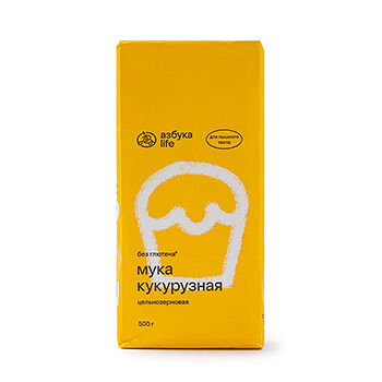 Мука кукурузная цельнозерновая, «Азбука life», 500 г, Россия