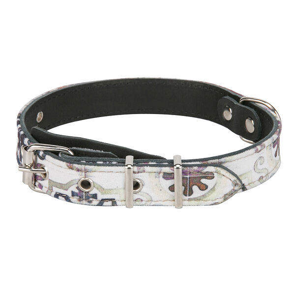 Ошейник для собак Мозаика, черно-серый, 25 мм