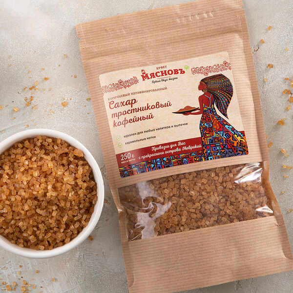 Сахар тростниковый МясновЪ Буфет от КуулКлевер кофейный 250 г