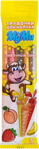 

Трубочки для молока Муми со сливками сливочный микс 30г