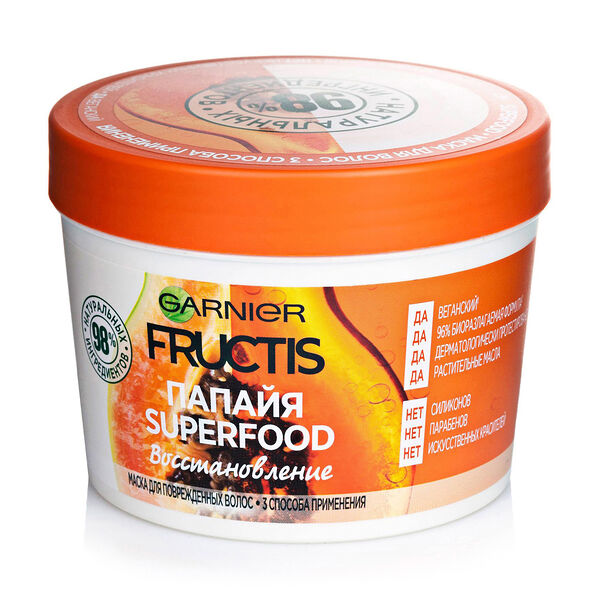 Маска Garnier Fructis Папайя Superfood Восстановление для поврежденных волос 390 мл