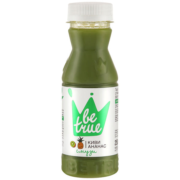 Смузи be true киви+ананас, 0.25л пластиковая бутылка Россия