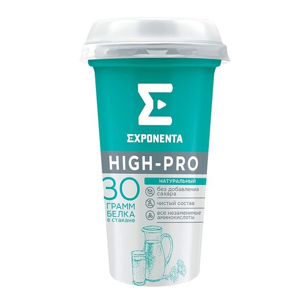 Напиток кисломолочный Exponenta High-Pro натуральный 0%, 250 мл