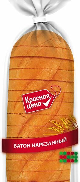 Батон Красная Цена Нарезной Классический 1 сорт в нарезке 300г