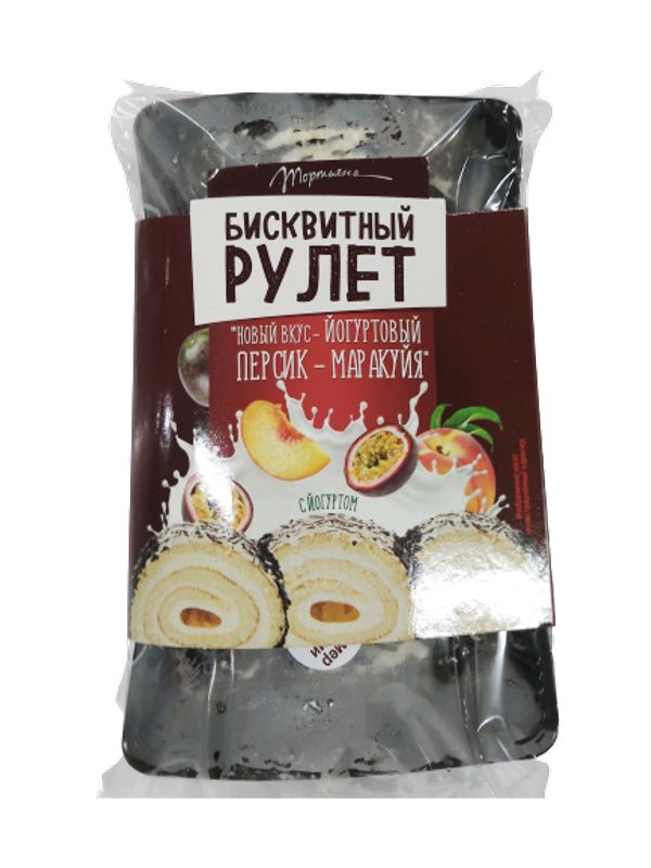 

Рулет Тортьяна Новый вкус йогуртовый персик-маракуйя 400 г