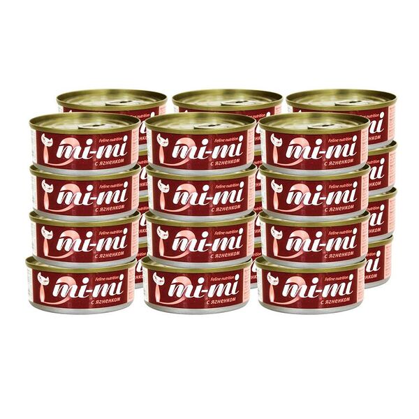 Корм для кошек MI-MI Кусочки в желе ягненок конс. 80г (упаковка - 24 шт)