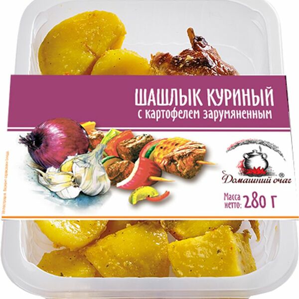 Шашлык Домашний Очаг куриный с картофелем зарумяненным 280г