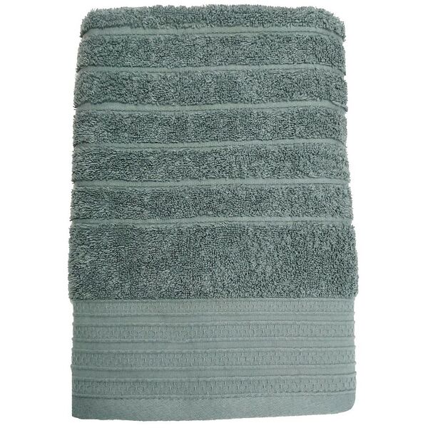 Полотенце махровое PiCassa Страйп, хлопок, серо-зеленый, 50х90 см