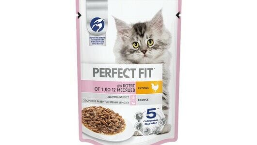 Влажный корм PERFECT FIT™ для котят от 1 до 12 месяцев, с курицей в соусе, 75г