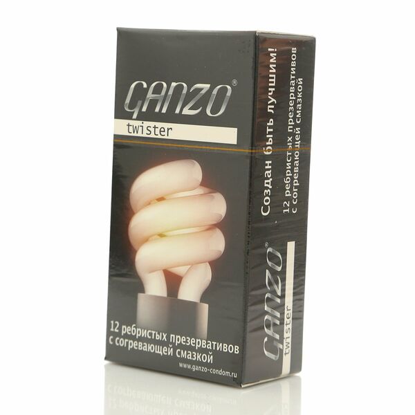 Презервативы Twister ребристые с согревающей смазкой Ganzo 12 шт