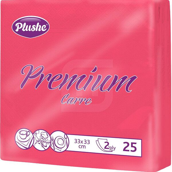 Бумажные салфетки Plushe Premium 2 слоя 33 х 33 см 25 шт.