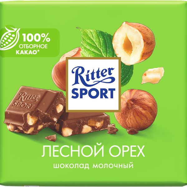 Шоколад Ritter Sport Молочный Лесной орех, 100 г