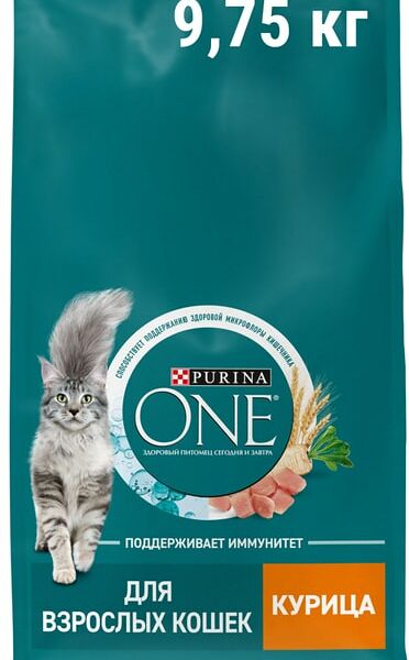 Сухой корм для кошек Purina ONE для взрослых с курицей 9.75кг