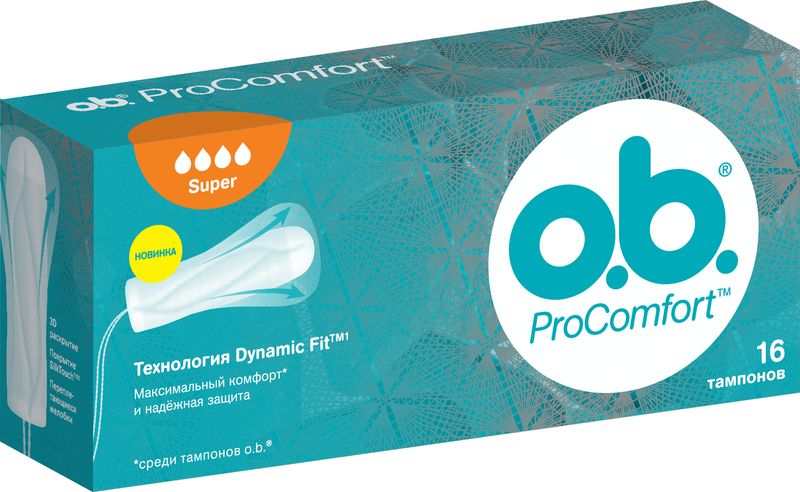 

Тампоны O.b. Комфорт на весь день Супер (ProComfort Super) 16 шт.