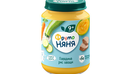 Пюре мясорастительное ФрутоНяня говядина-рис-овощи, с 9 месяцев