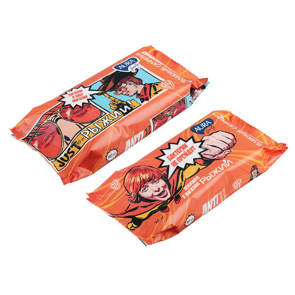 By рыжий салфетки влажные с антибактериальным эффектом 70 шт, в ассортименте