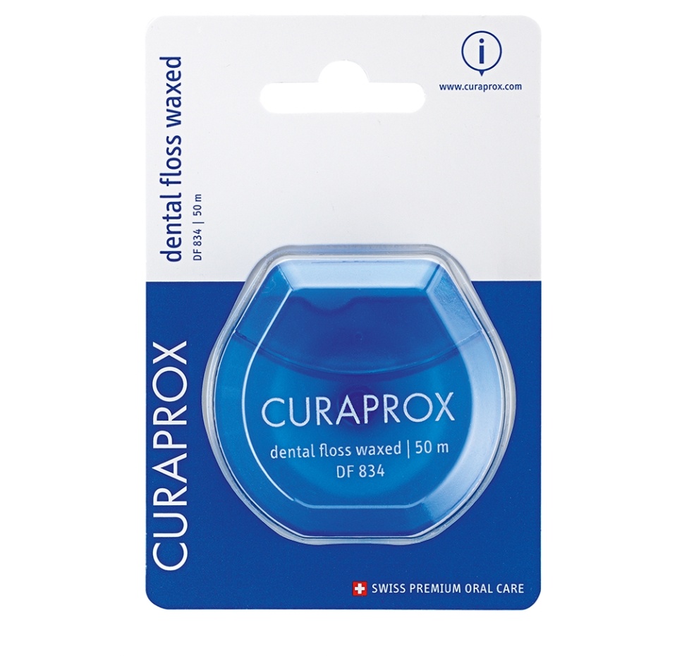 

Нить межзубная Curaprox арт. DF 834 мятная 50 м