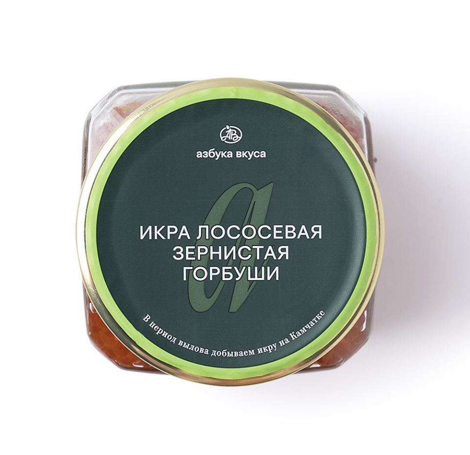 

Икра лососевая горбуши Азбука вкуса зернистая Авистрон 400г стекло Россия