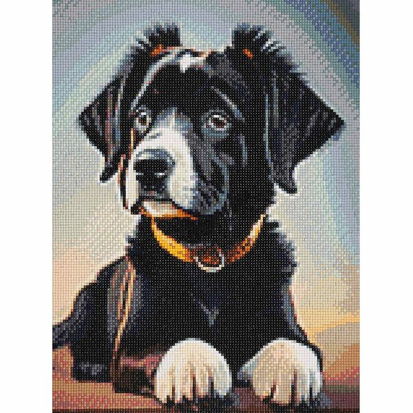 Cr 340180 Алмазная мозаика 'Щенок чёрного ротвейлера', 30х40, Cristyle