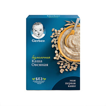 GERBER Каша безмолочная овсяная коробка, 180 г
