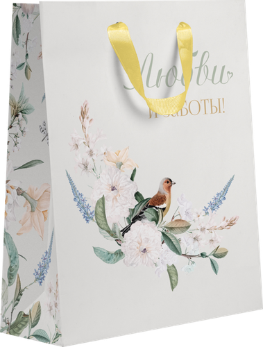 

Пакет подарочный Версаль белый крафт 22.7 х 18 х 10 см арт. МW дизайн в ассортименте