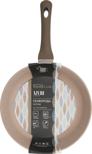 

Сковорода HOMECLUB Azure 28см, литой алюминий, антипригарное покрытие, Арт. HM-AZURE-28