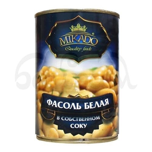 Фасоль Mikado 400гр Белая в Собственном соку ж/б